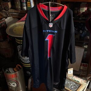 NFL Diggs Houston Texans Black and Red Jersey XXL